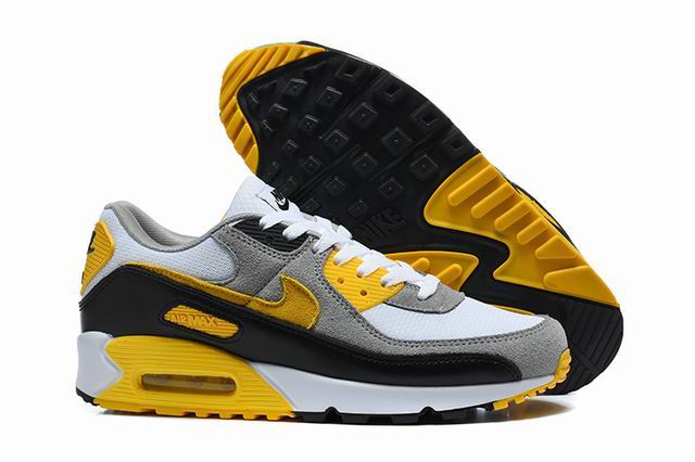 (image for) Nike Air Max 90 White Grey Yellow Black Men's Shoes-9